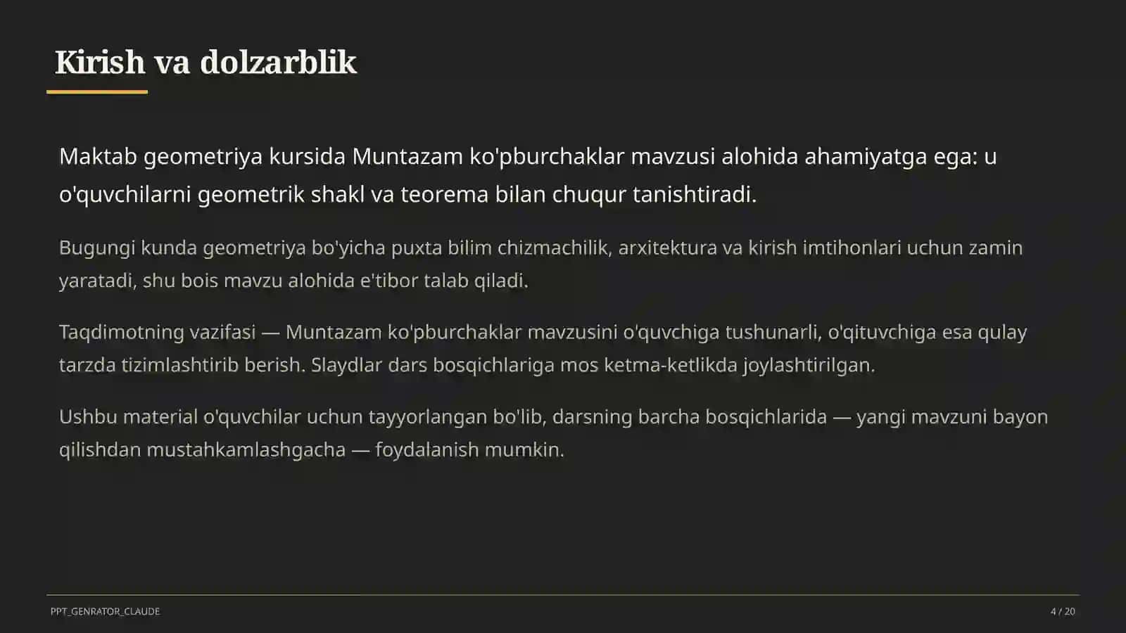 Muntazam ko'pburchaklar (9-sinf) 2