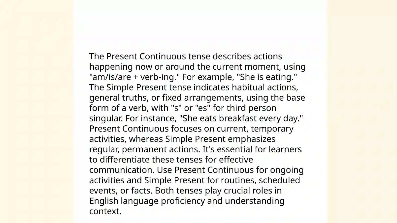 Present Continuous tens 4