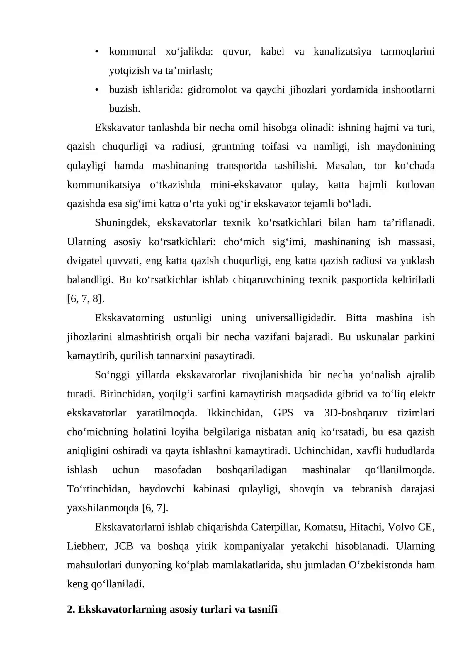 Ekskavatorlar va ularning turlari 4