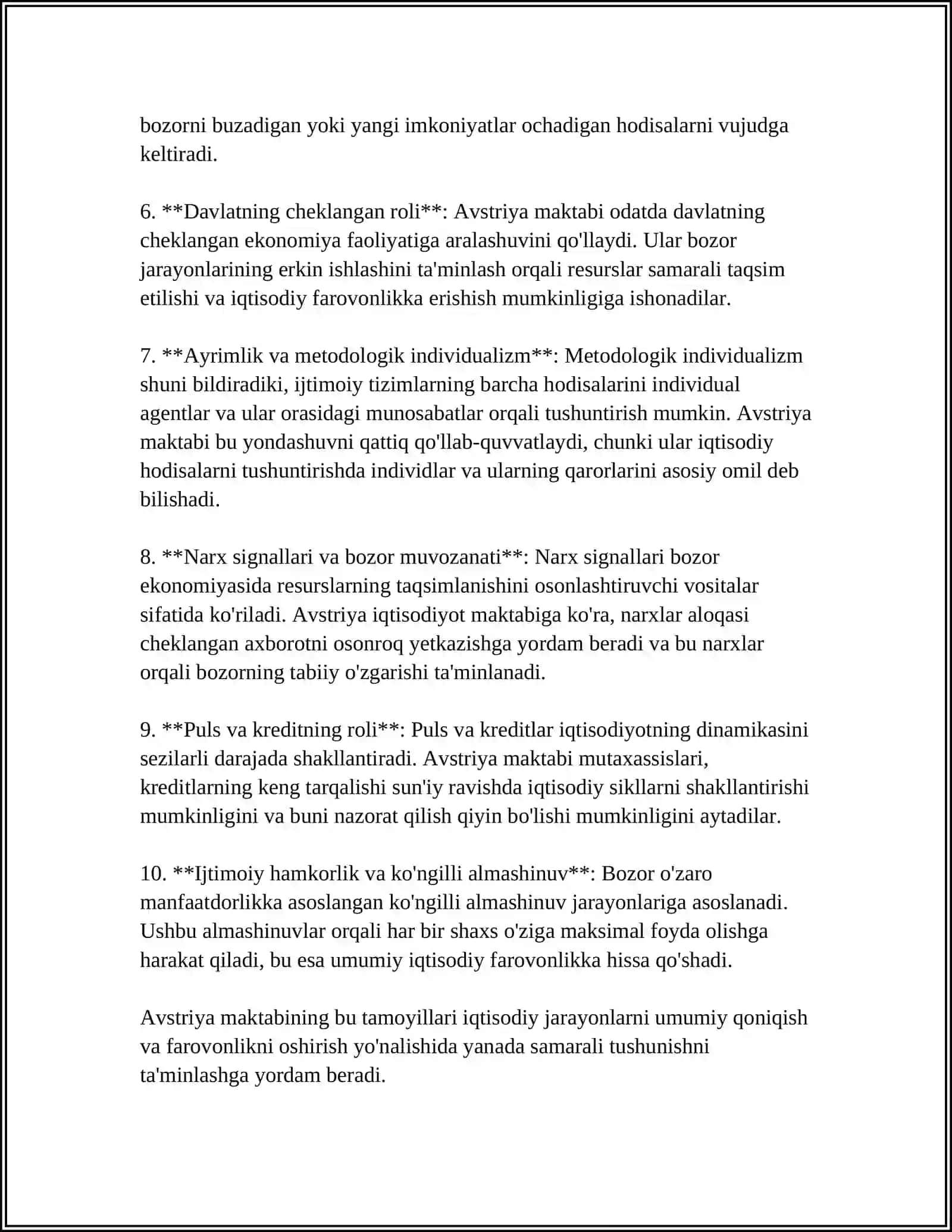 AVSTRIYA MAKTABI, UNING NAZARIYALARI VA USLUBLARINING SHART-SHAROITLARI 4