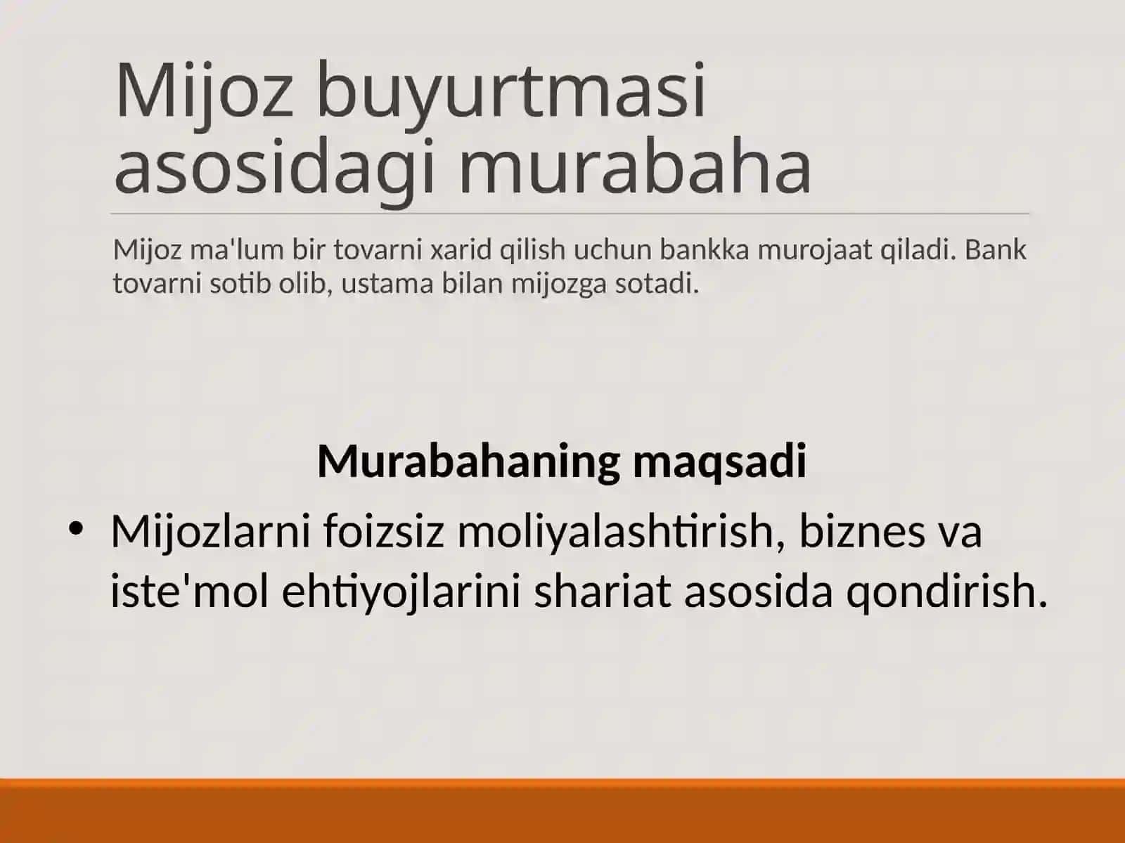 Mijoz buyurtmasi asosidagi Murabaha 4