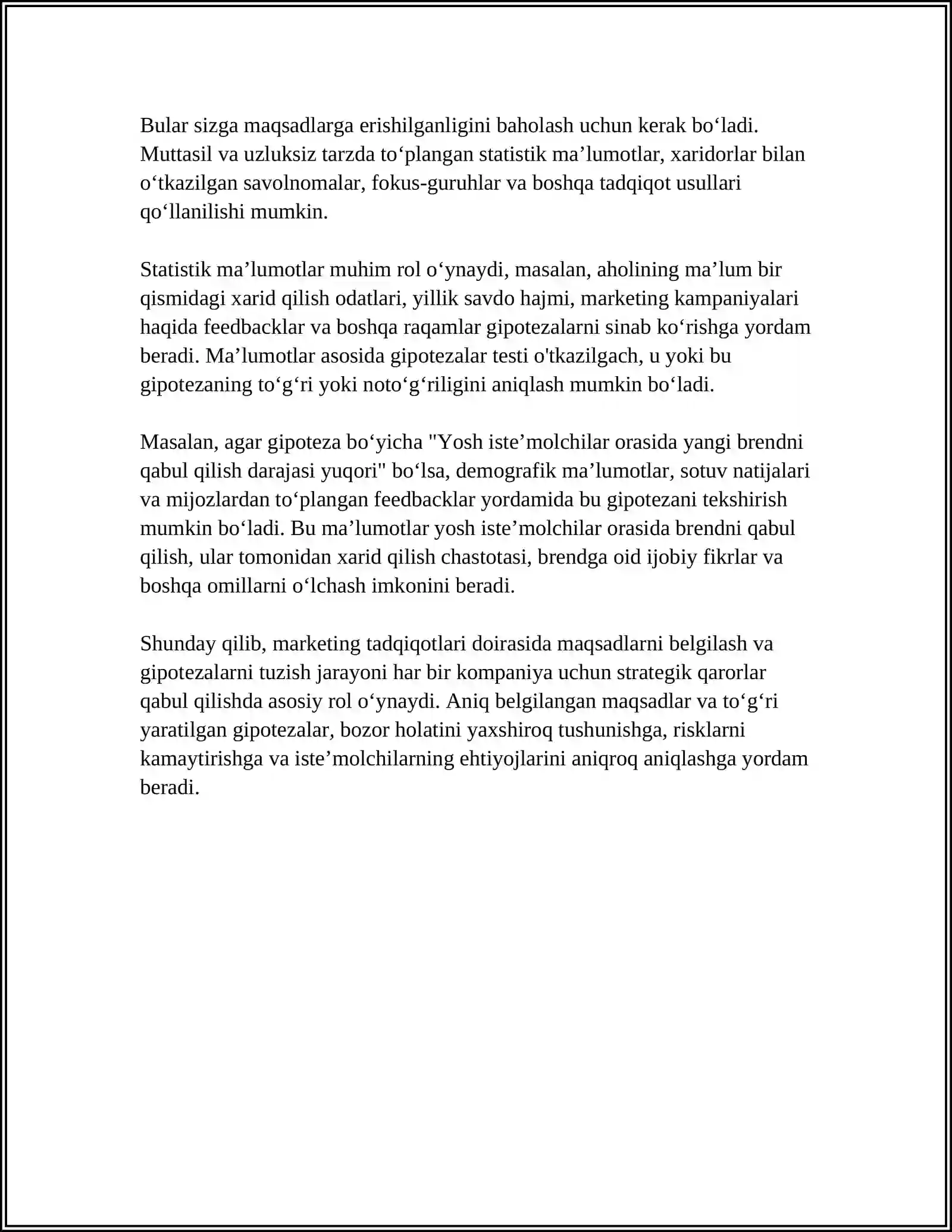 MARKETING TADQIQOTLARINI TASHKIL ETISH 4