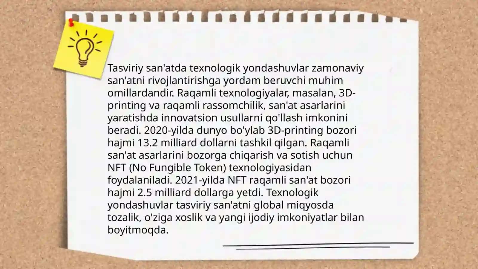 Badiiy texnologiyalar va kreativ ifadalar 4