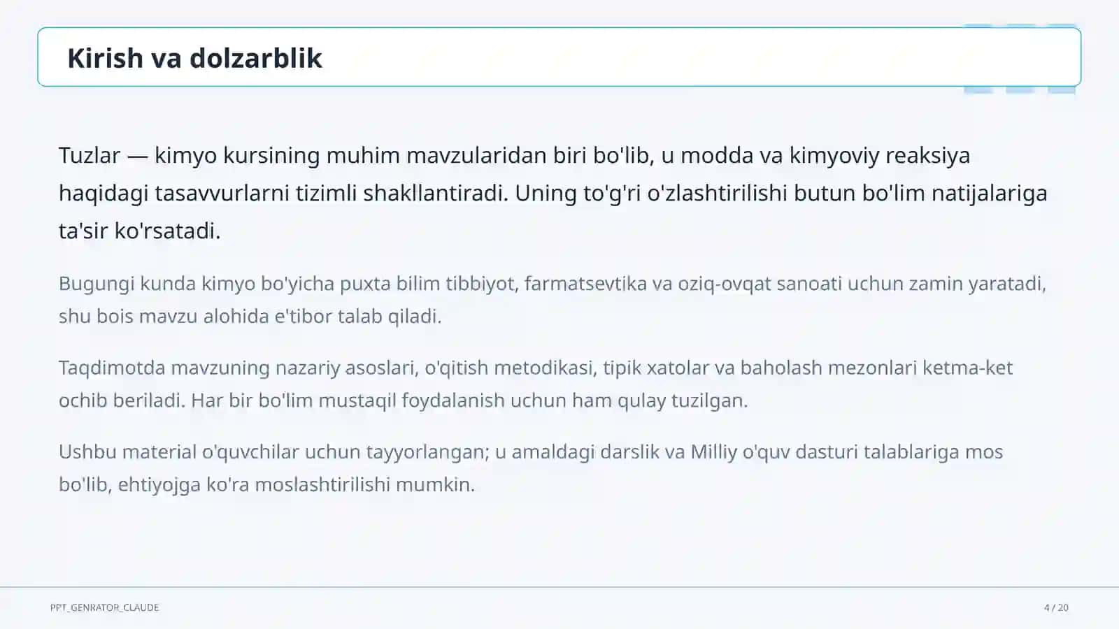 Tuzlar (8-sinf) 4