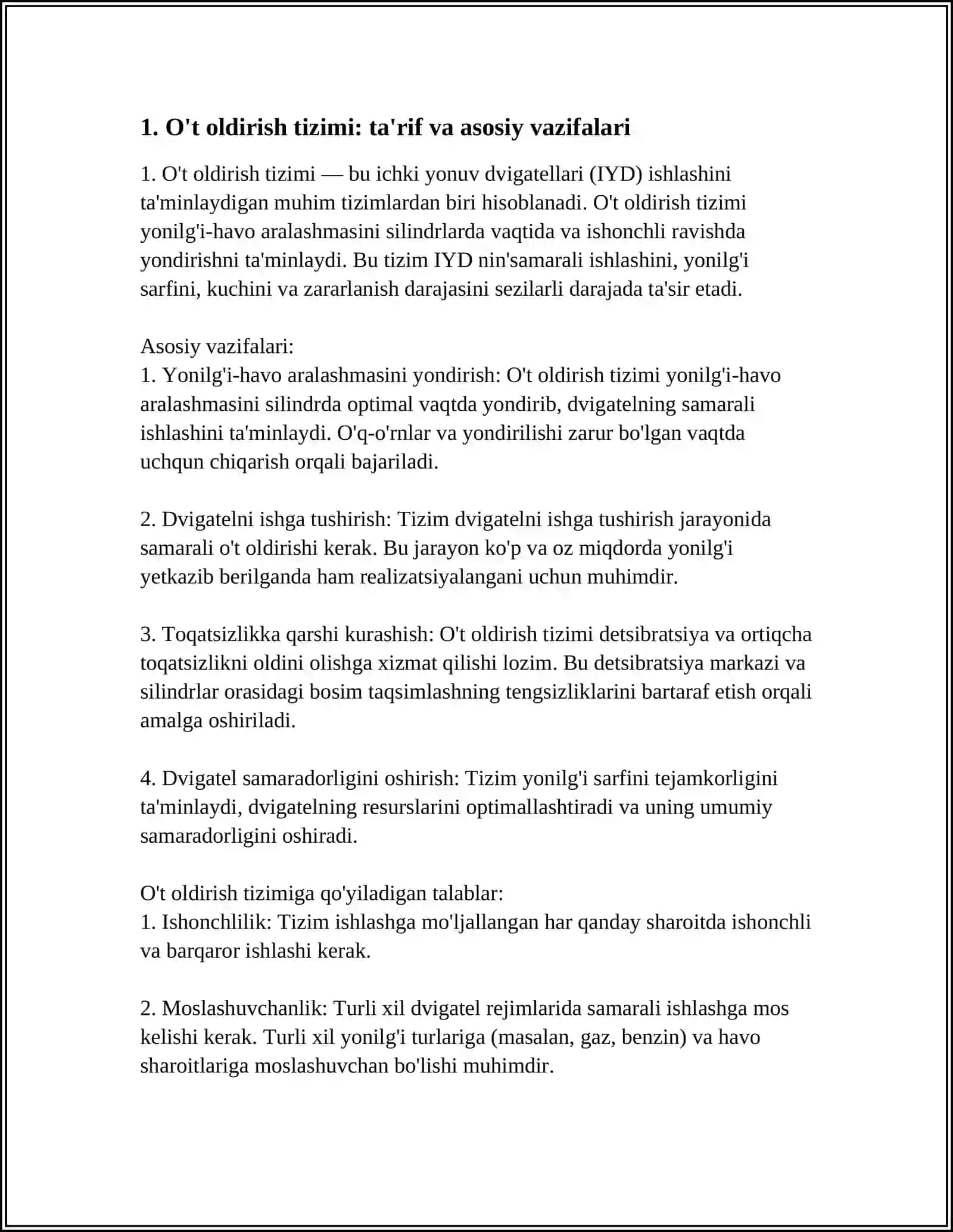 O't oldirish tizimi 4