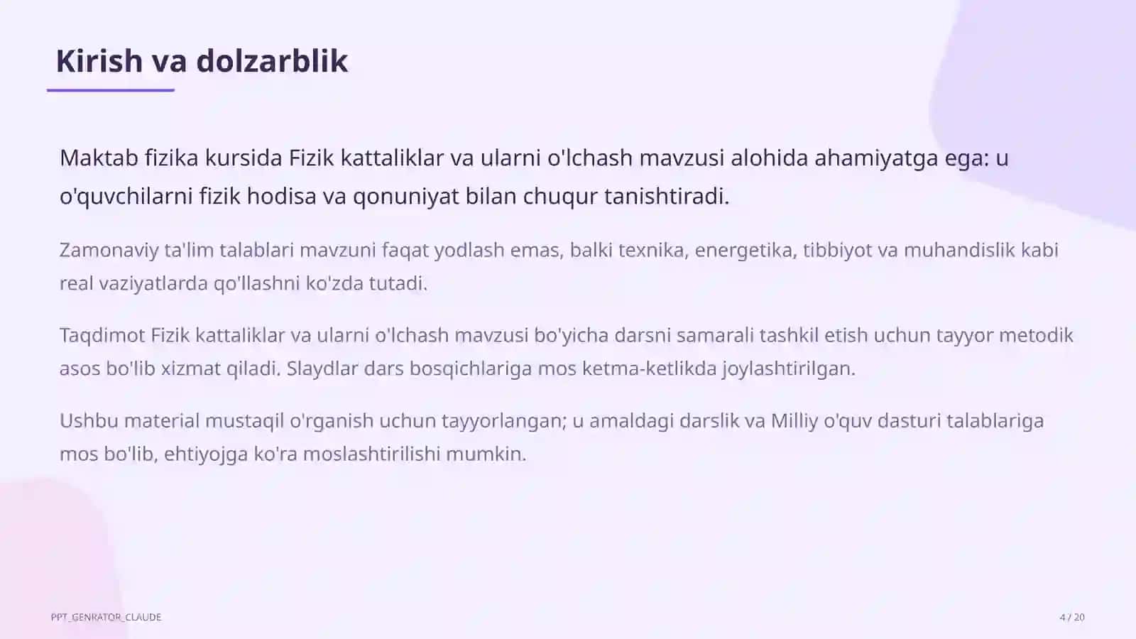 Fizik kattaliklar va ularni o'lchash (6-sinf) 4