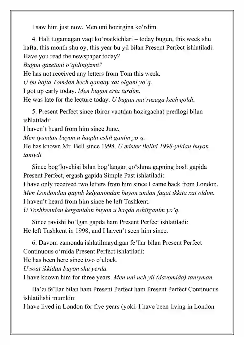 The Present Perfect Tense 4