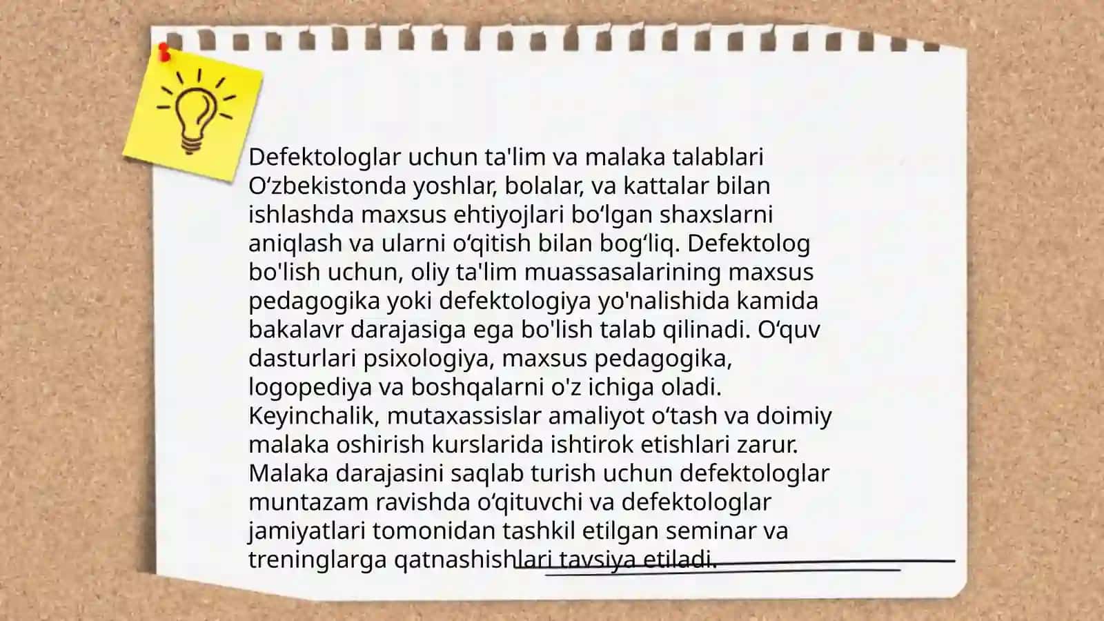 Defektolog kasbiga qoʻyiladigan talablar 4