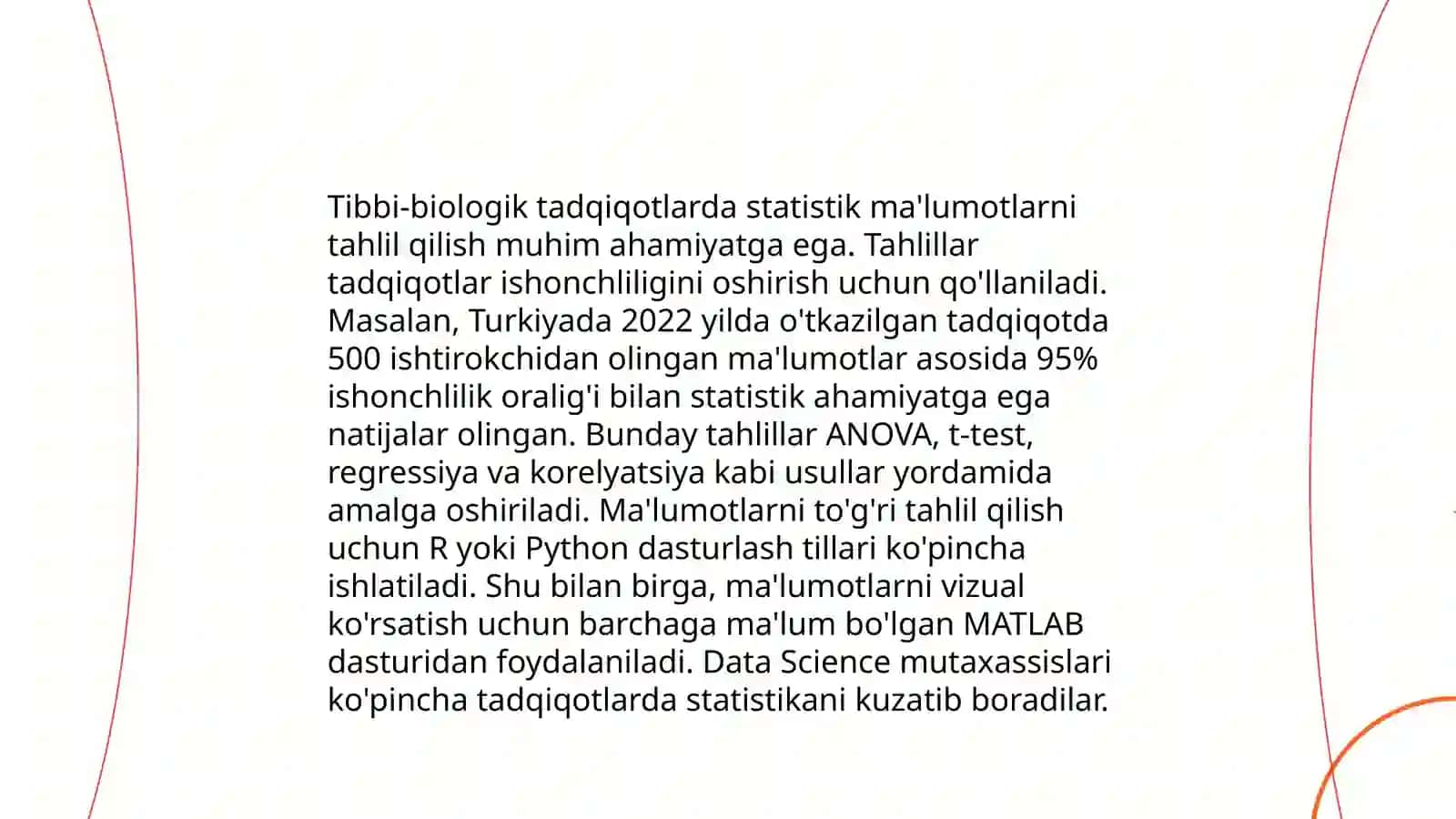 Tibbiy-biologik masalalarni yechishda matematik statistika elementlaridan foydalanish, korrelyatsion bog'lanishlar va regressiya tenglamasi 4