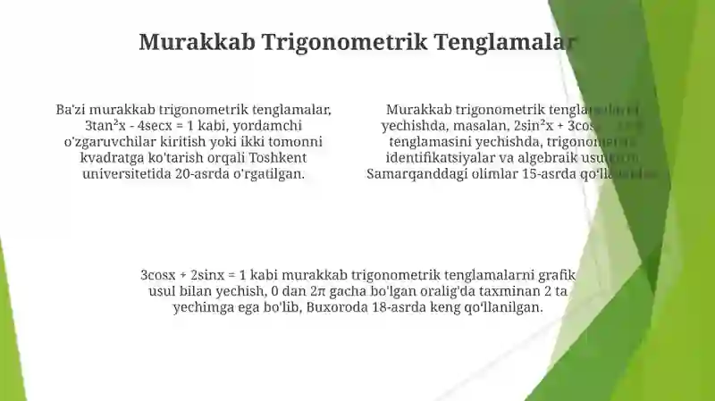 Trigonometrik Tenglamalar 4