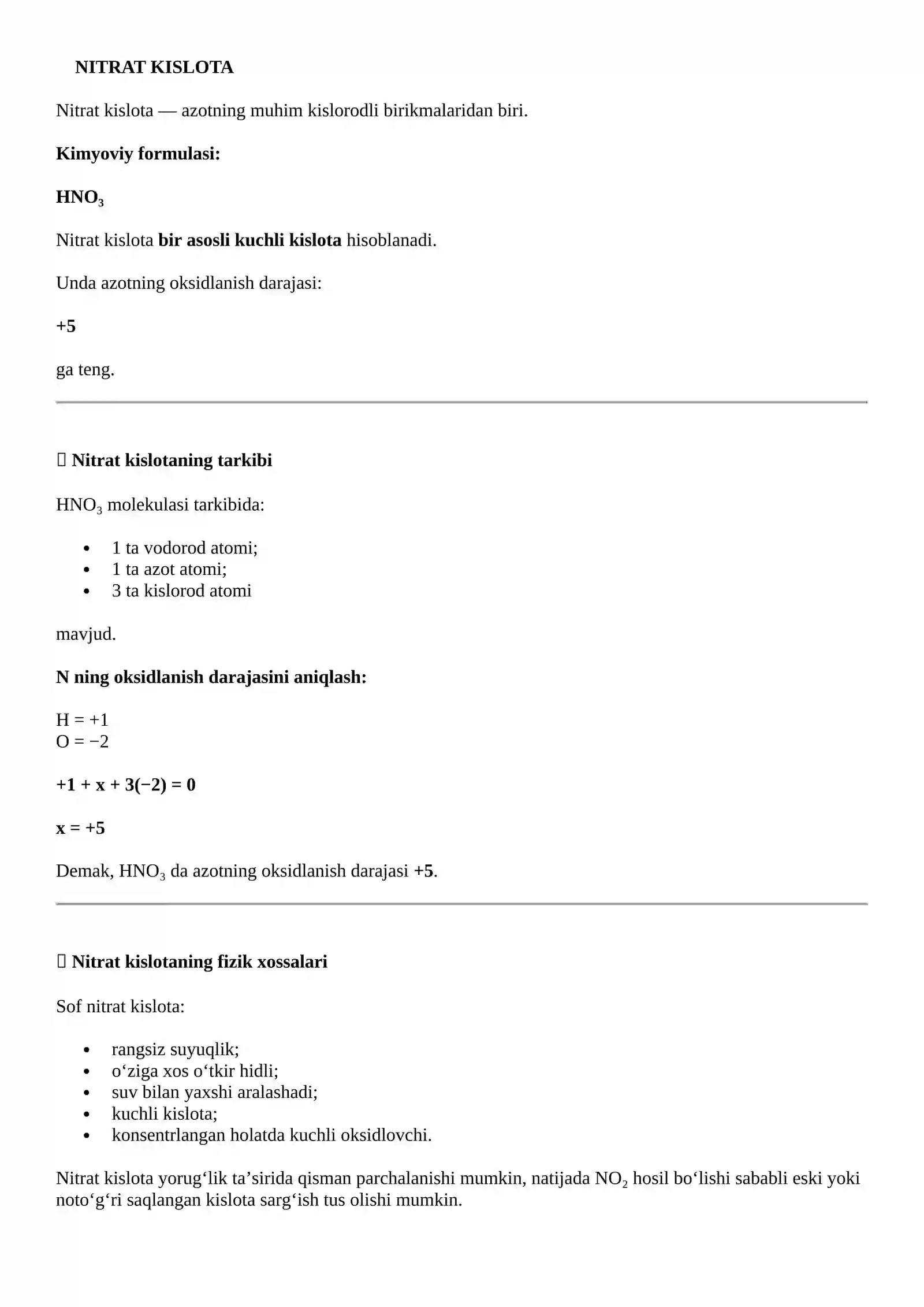 Nitrat kislota (HNO₃) 4
