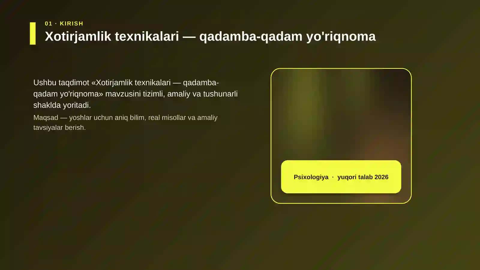 Xotirjamlik texnikalari — qadamba-qadam yo'riqnoma 4