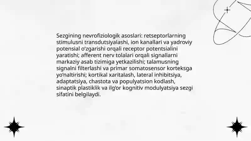 Sezgi psixik jarayonlarining boshlang'ich holati ekanligi 4