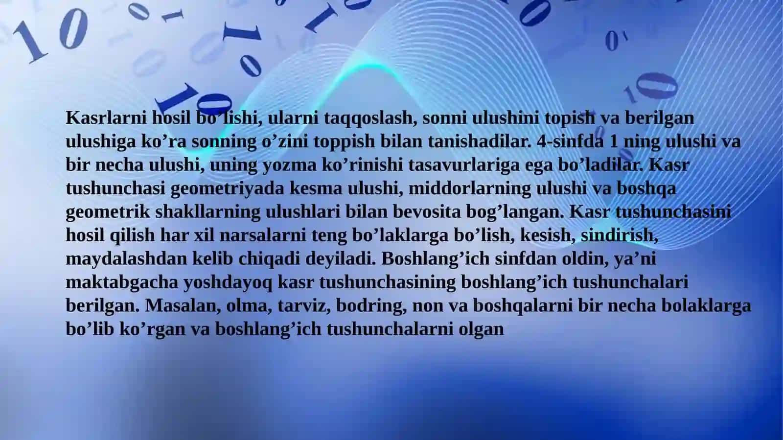 Kasrtushunchasi bilan tanishtirish metodikasi 4