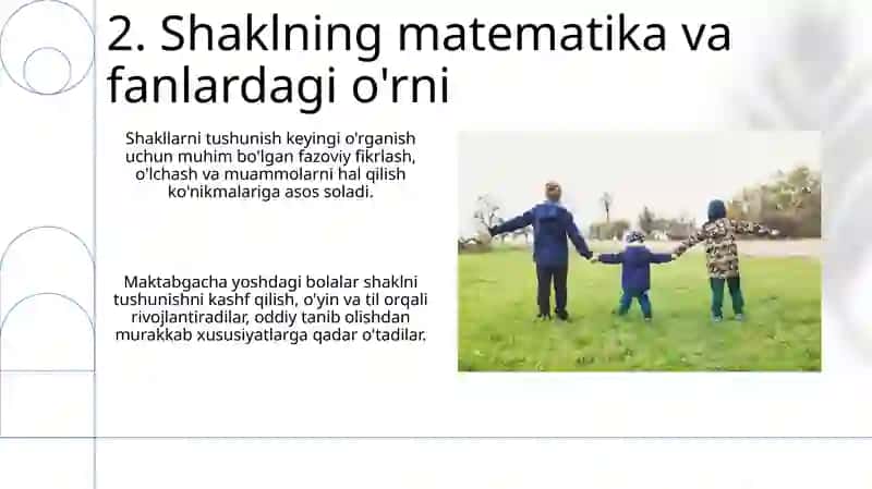 Maktabgacha yoshdagi bolalar tomonidan obyektlarning shakli haqidagi g'oyalarni o'zlashtirilishi 4