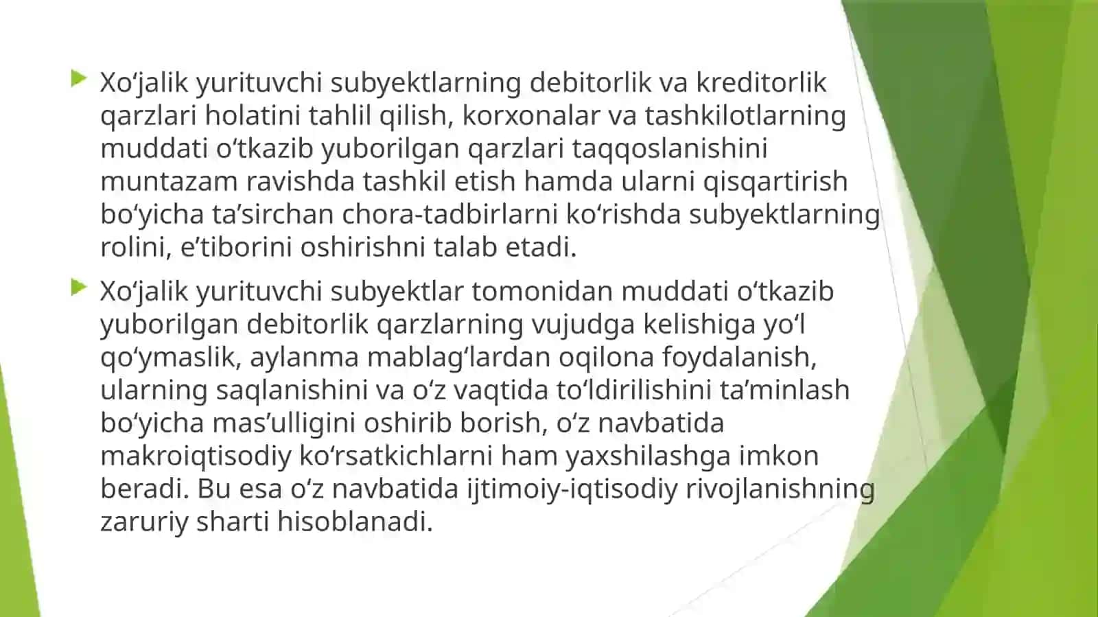 DEBITORLIK VA KREDITORLIK QARZLARI TAHLILI 4
