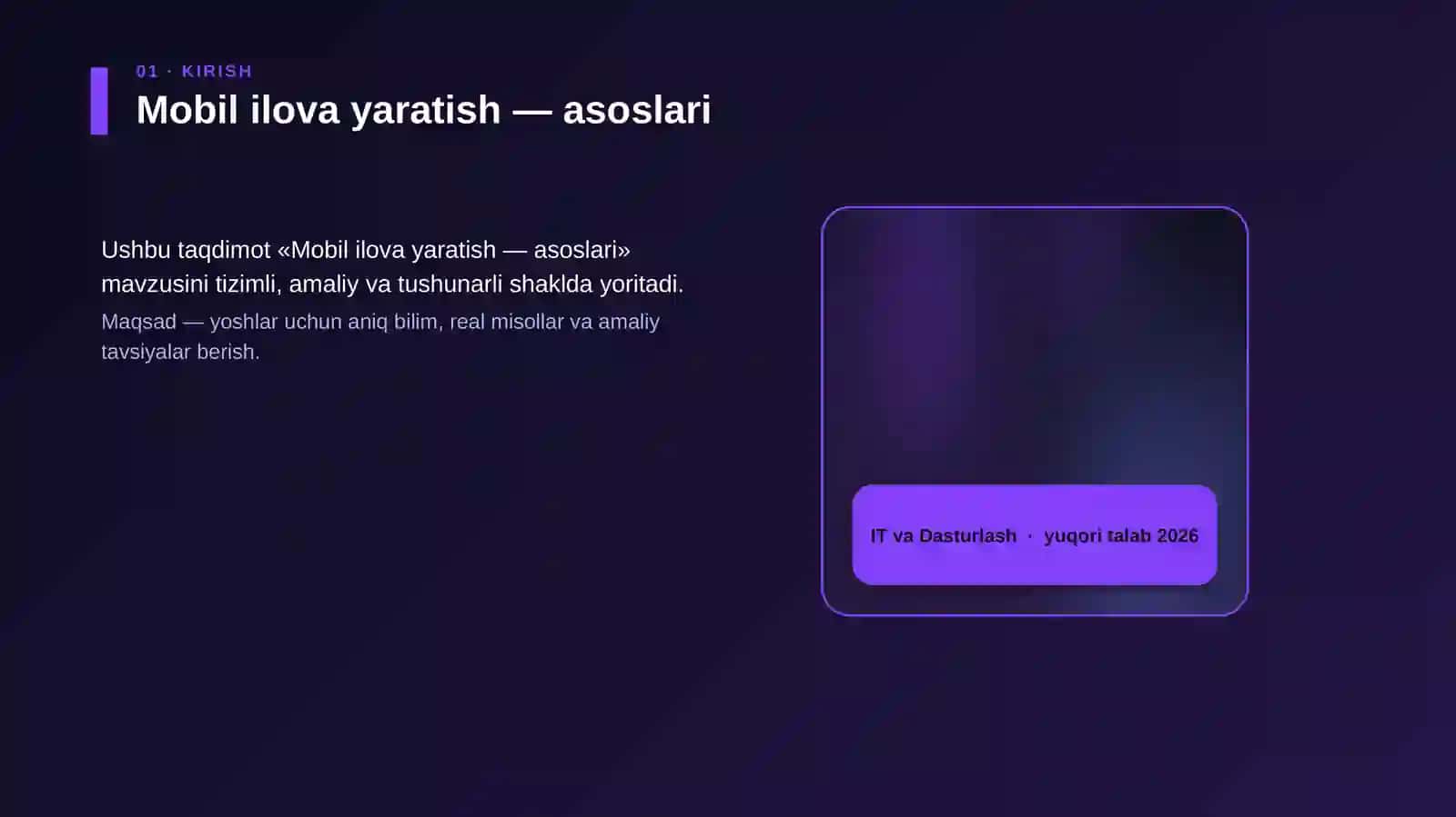 Mobil ilova yaratish — asoslari 4