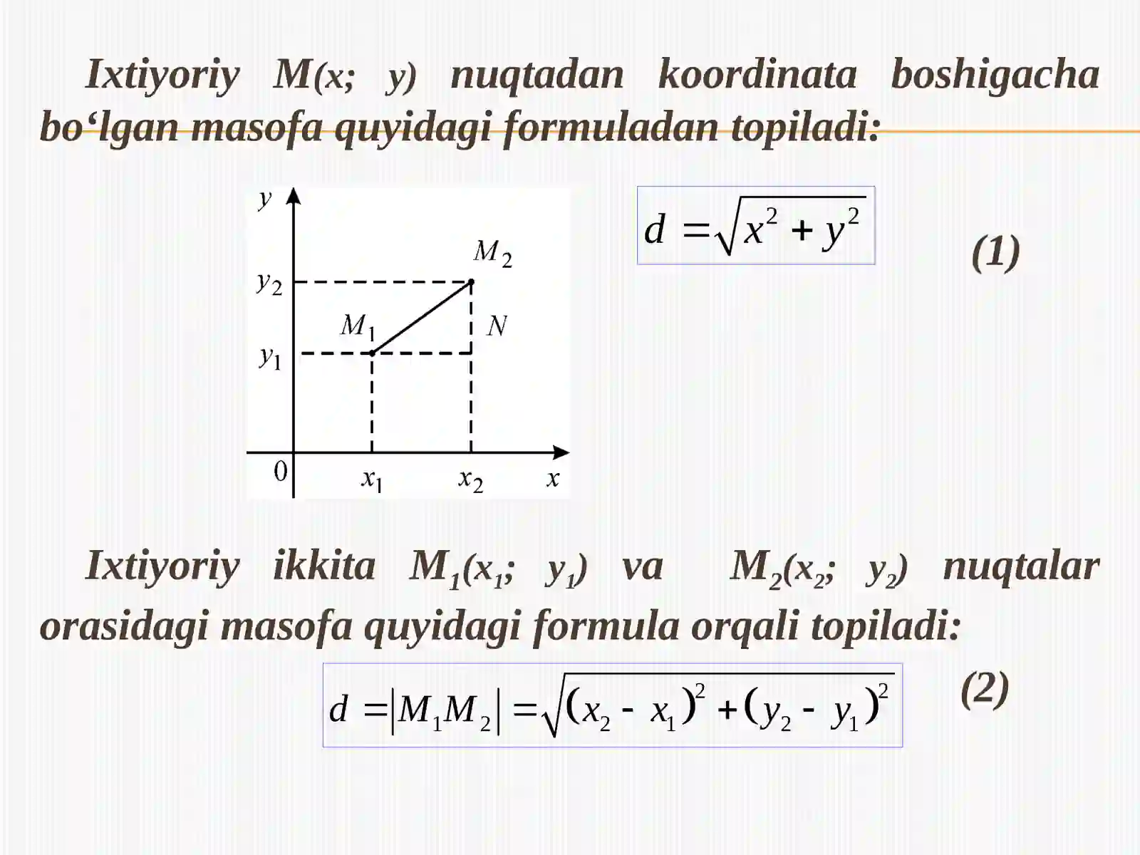 Tekislikda koordinatalar sistemasi 4