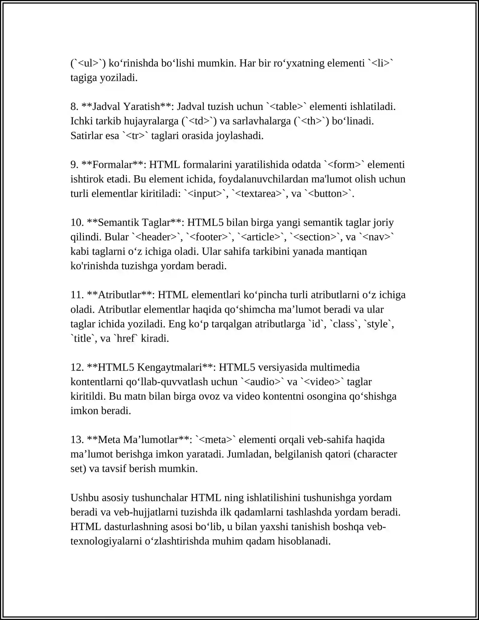 HTML ELEMENTLARI 4
