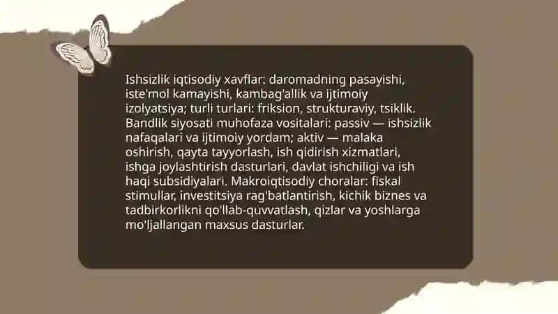 Jamiyatdagi ijtimoiy va iqtisodiy xavflar va ulardan muhofazalanish masala va muammolarini oʻrganish 4