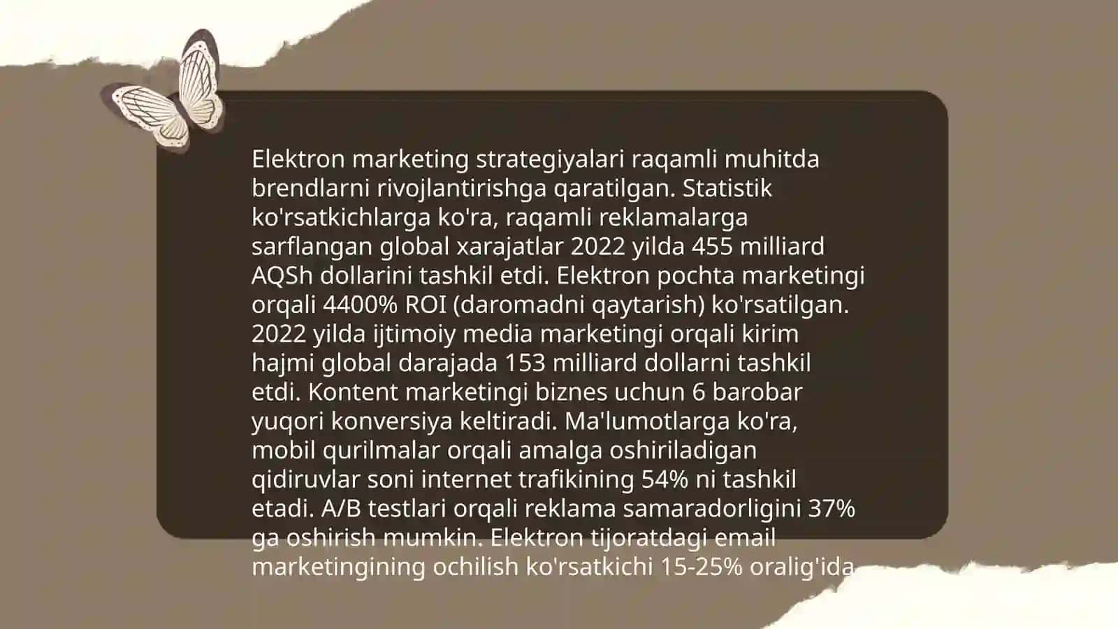Turizmda elektron marketing fanining predmeti, maqsadi va vazifalari 4