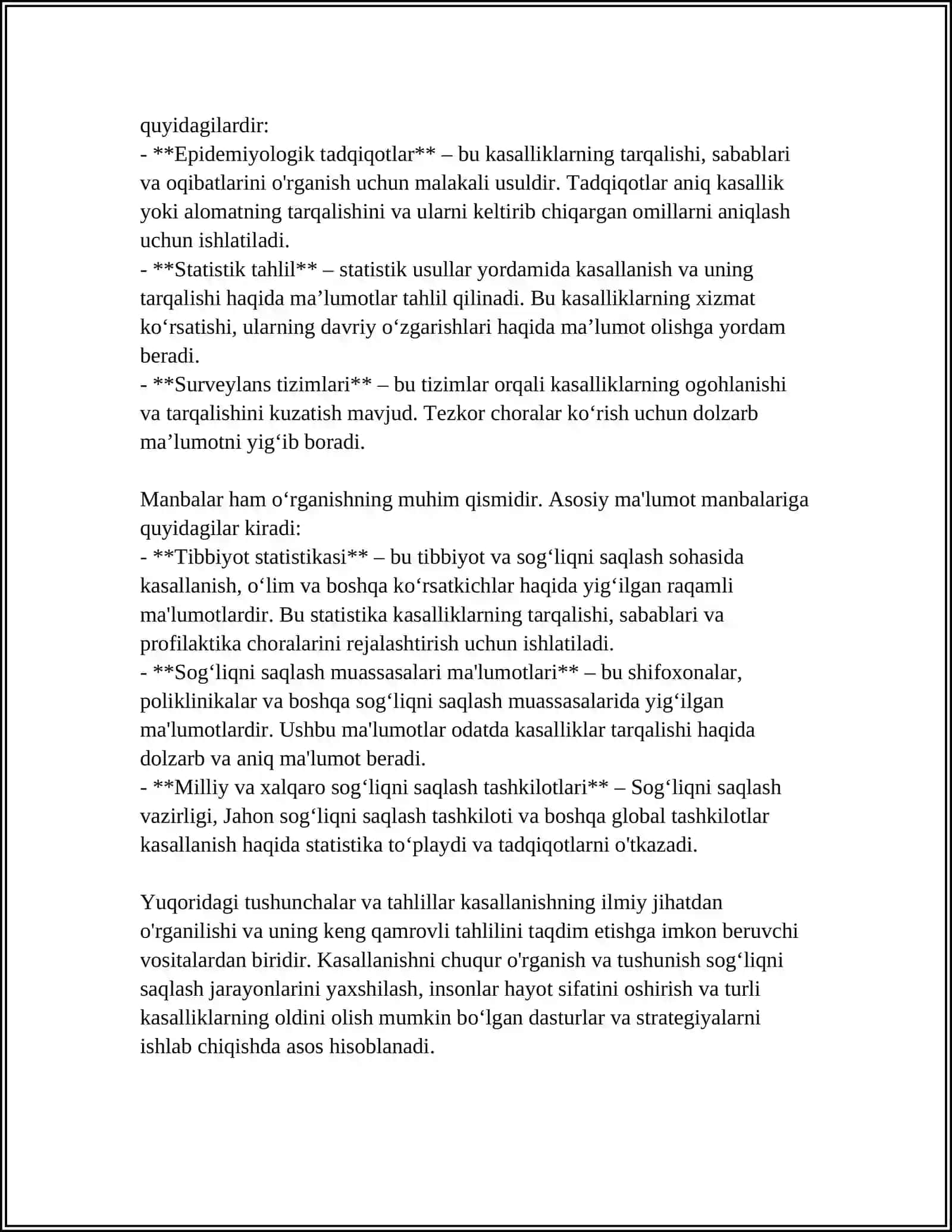 KASALLANISH: UMUMIY TUSHUNCHALAR KASALLANISHLARNI OʻRGANISH USULLARI VA MANBALARI 4