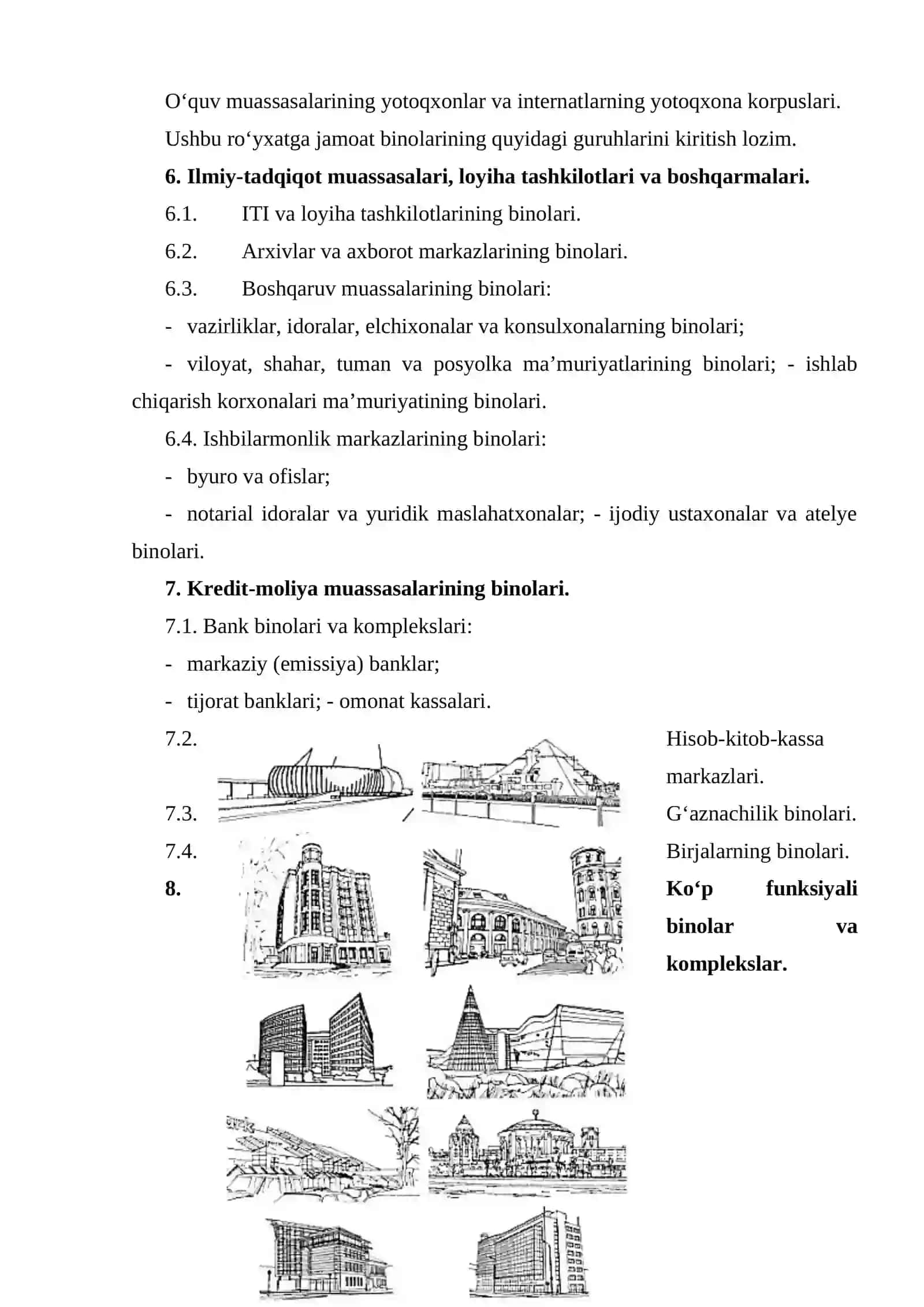 Jamoat binolarining guruhlari va tipologik yechimlari 4