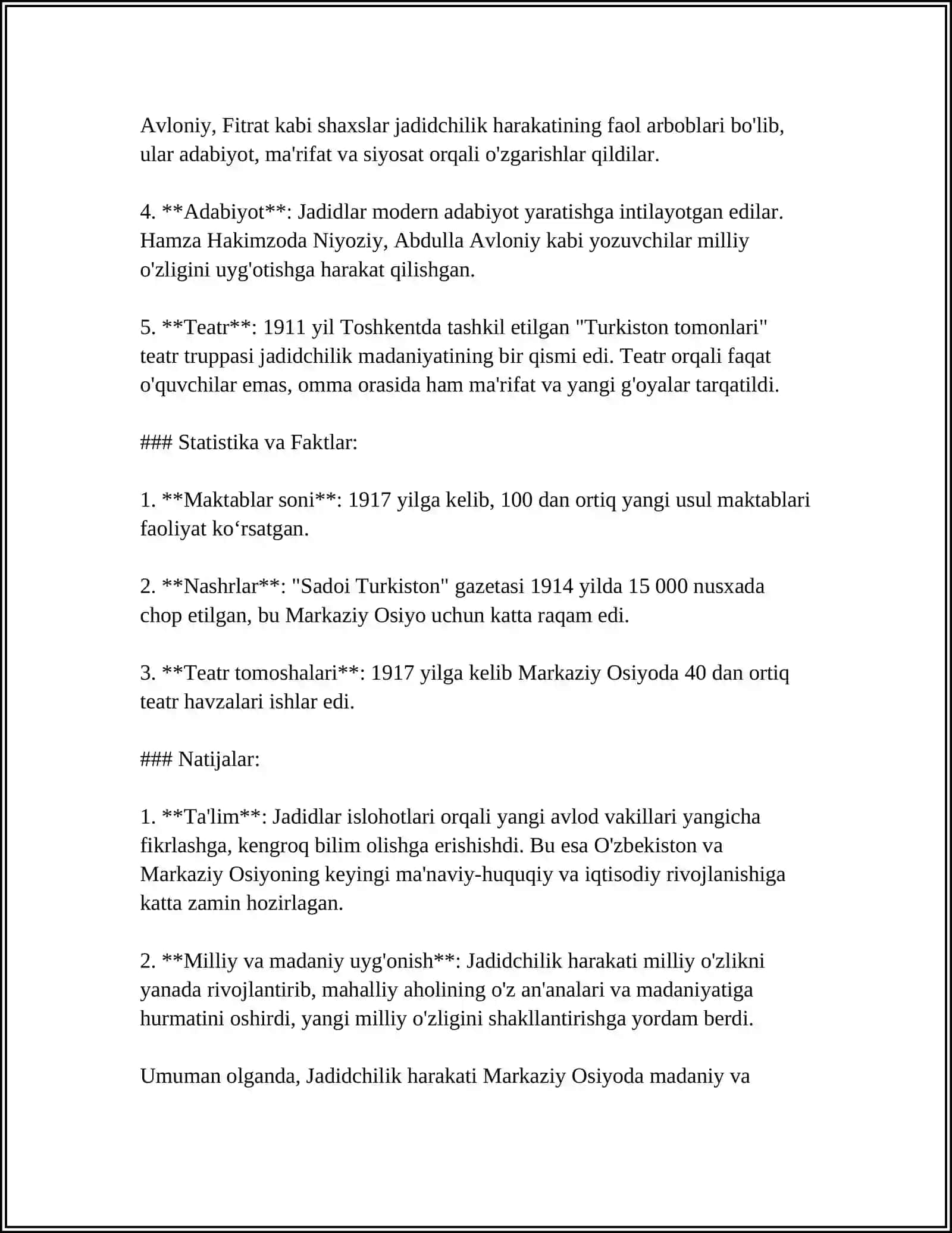 JADID MARIFATPARVARLARNING ÒLKA IJTIMOYI-MANAVIY HAYOTIDA TUTGAN ÒRNI 4