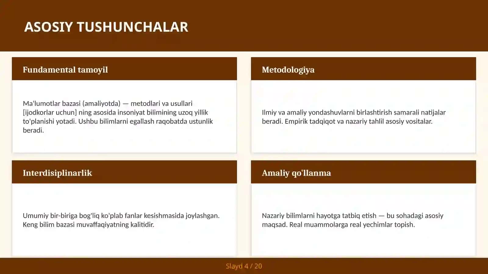 MA'LUMOTLAR BAZASI (AMALIYOTDA) — METODLARI VA USULLARI [IJODKORLAR UCHUN] 4