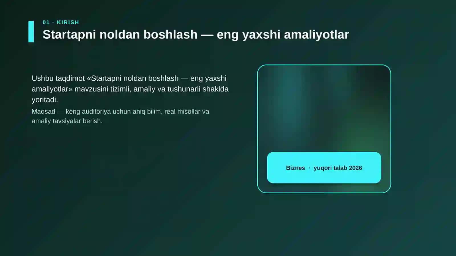 Startapni noldan boshlash — eng yaxshi amaliyotlar 4