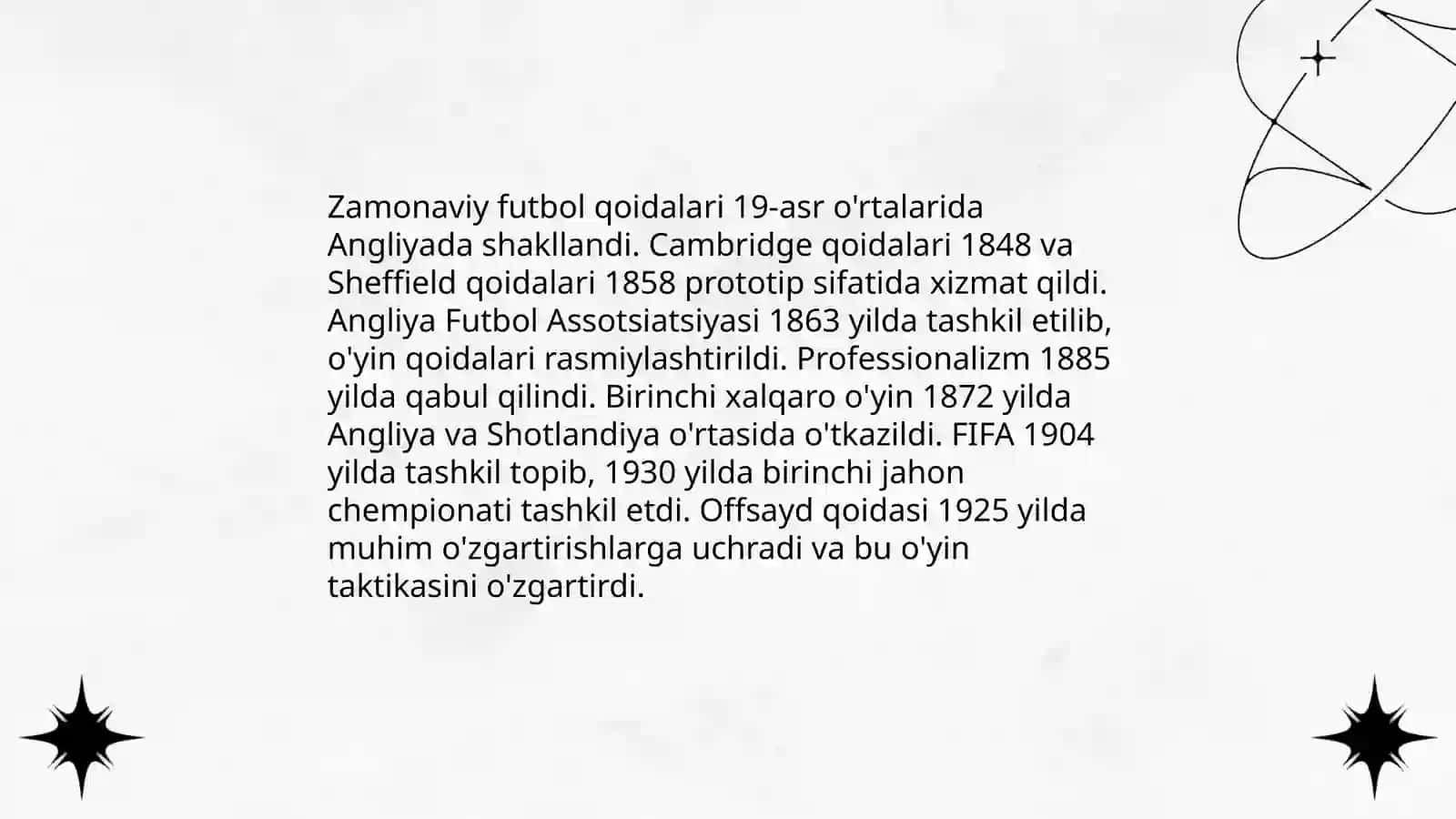 Futbol o'yinining kelib chiqish, rivojlanish tarixi va o'yin texnikasi 4