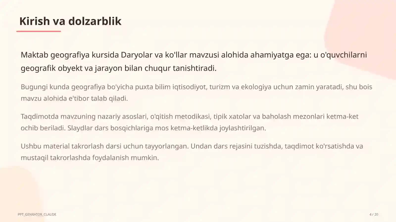 Daryolar va ko'llar (6-sinf) 4