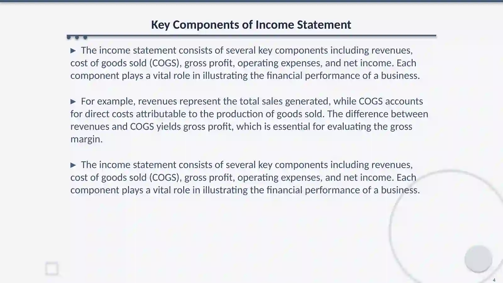 Income statement 4