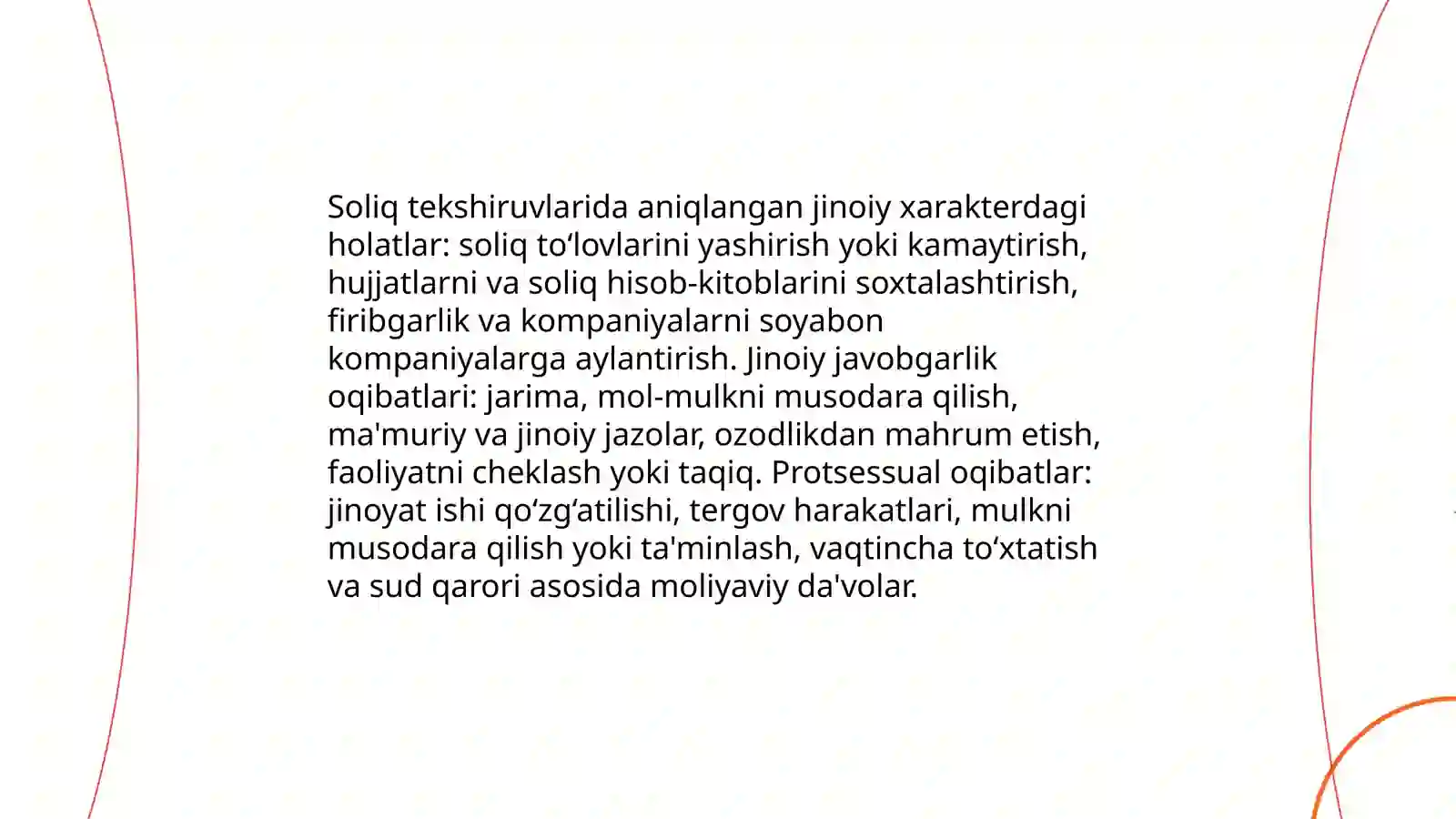 Soliq tekshiruvlarining va soliq nazorati boshqa choralarining huquqiy oqibatlari 4