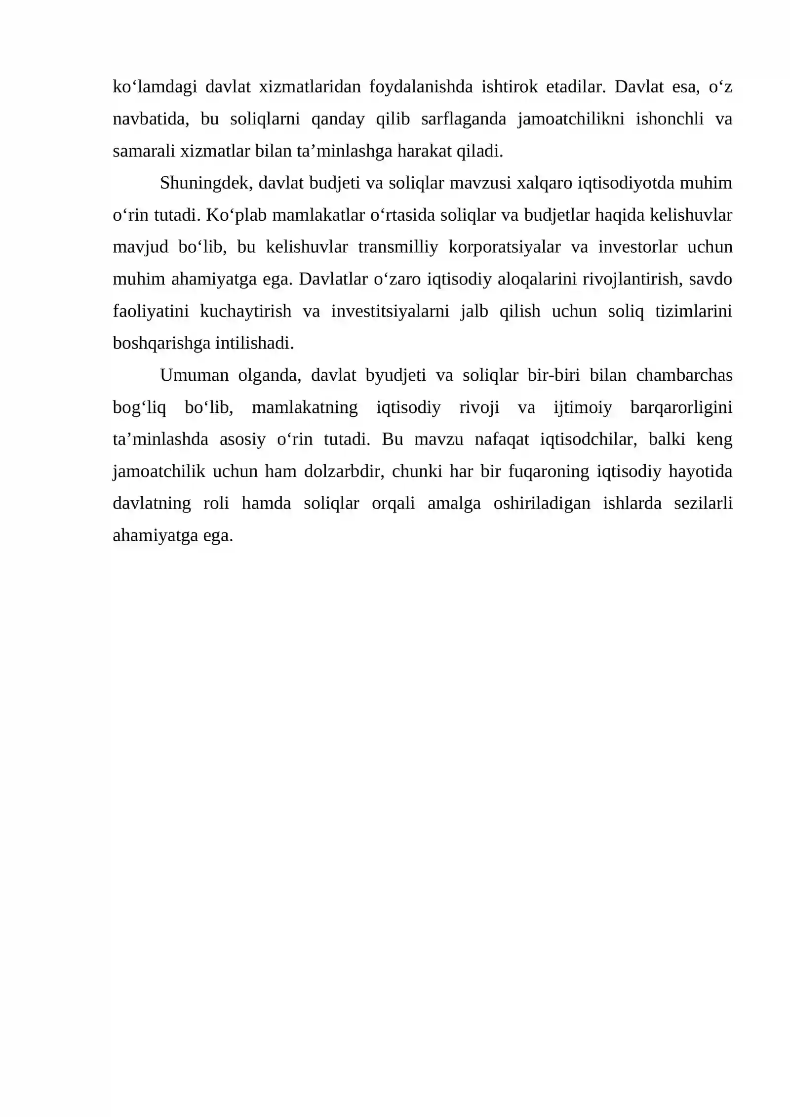 DAVLAT BYUDJETI. SOLIQLAR 4