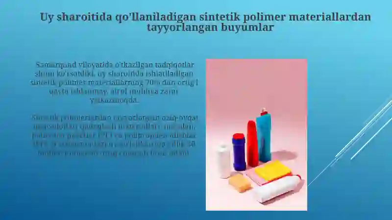 Sintetik polimer materiallardan tayyorlangan buyumlar va orov boģlash materiallari 4