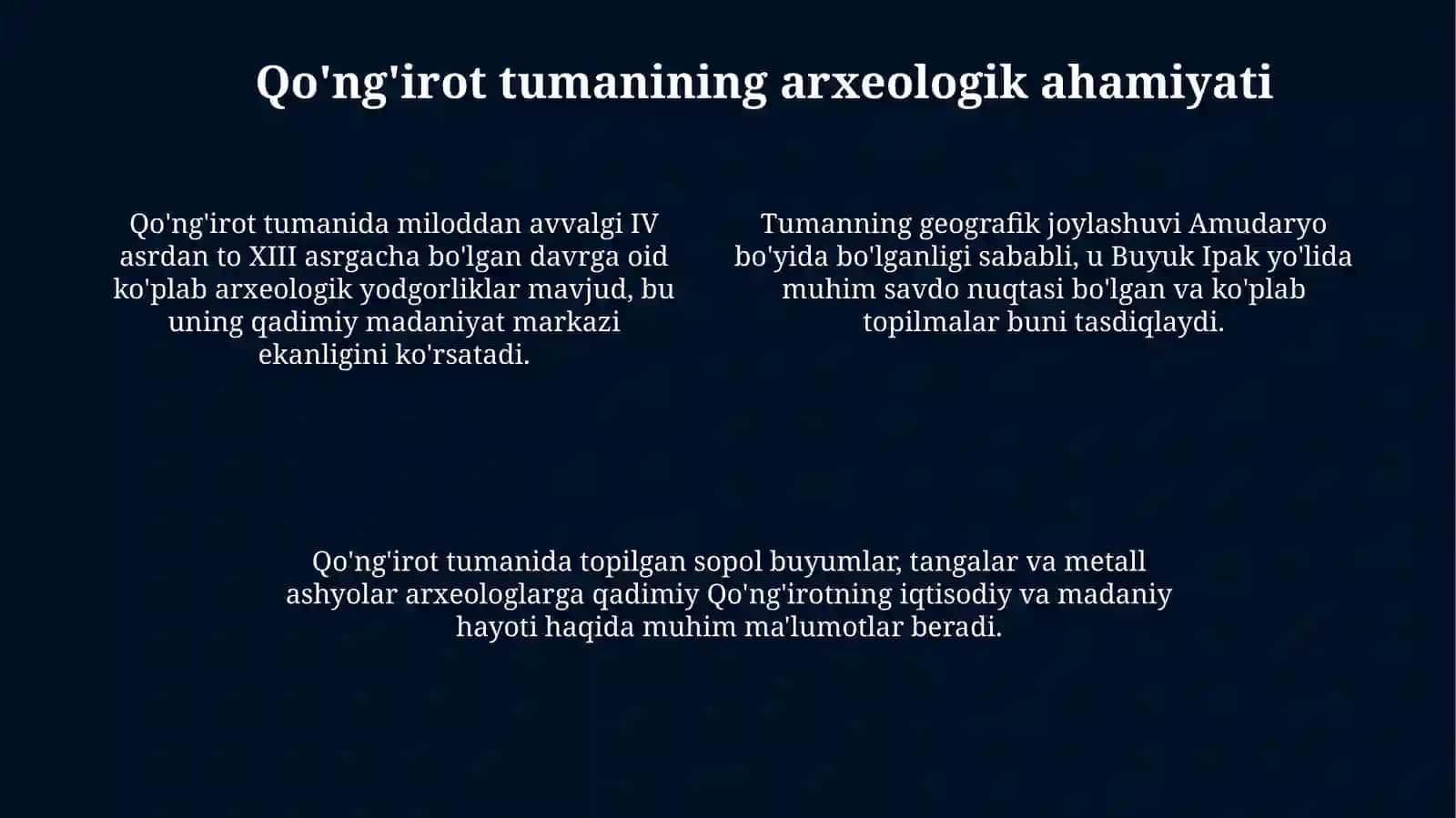 Qaraqolpog'iston Respublikasining tarixiy arxeologiykyodgorliklari 4