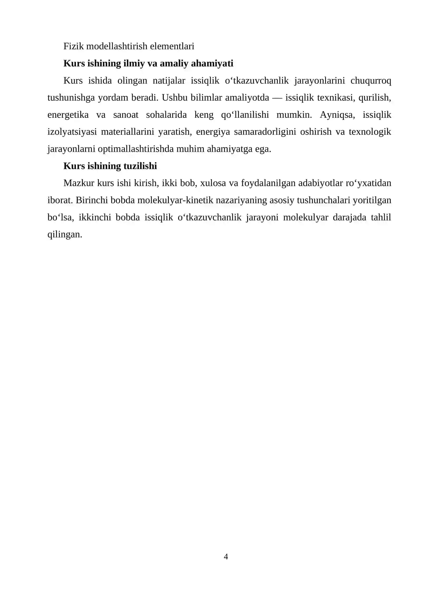 Molekulyar-kinetik nazariya asosida issiqlik o‘tkazuvchanlik jarayonini tahlil qilish 4