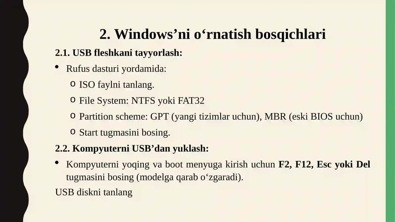 Windows O'rganish va konfiguratsiyasi 4