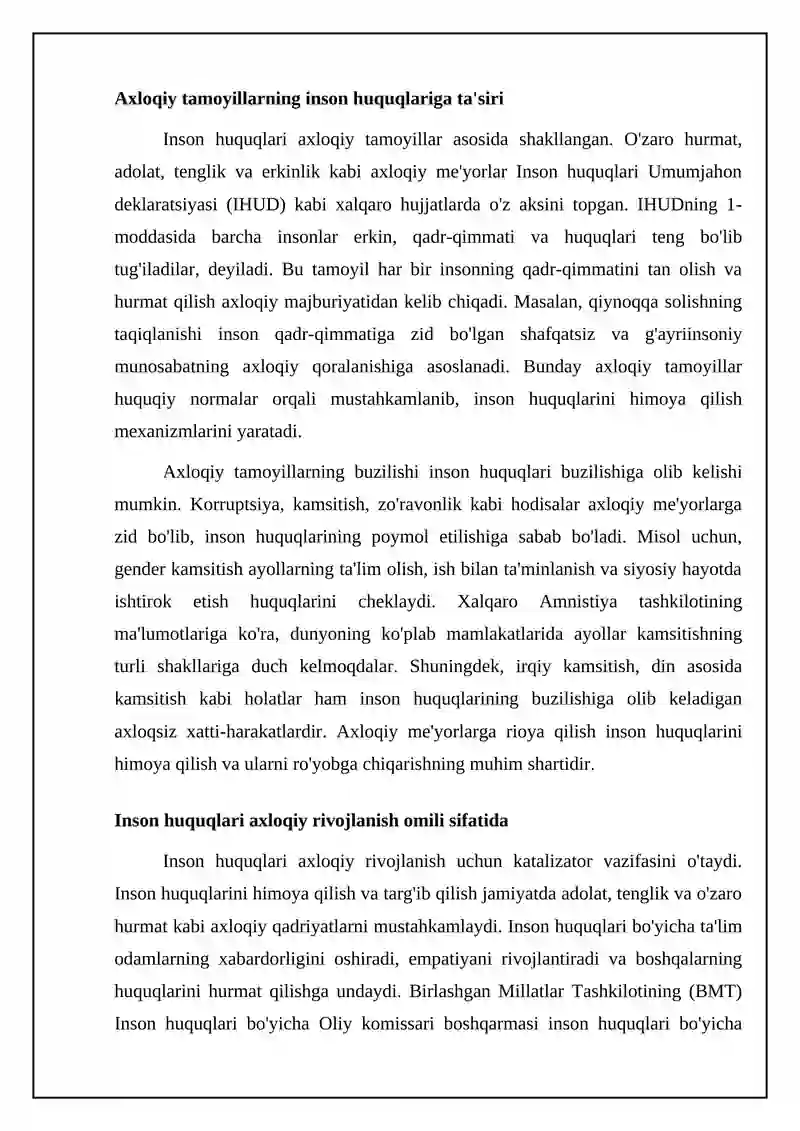 Referat: Inson huquqlari va etikasi 4