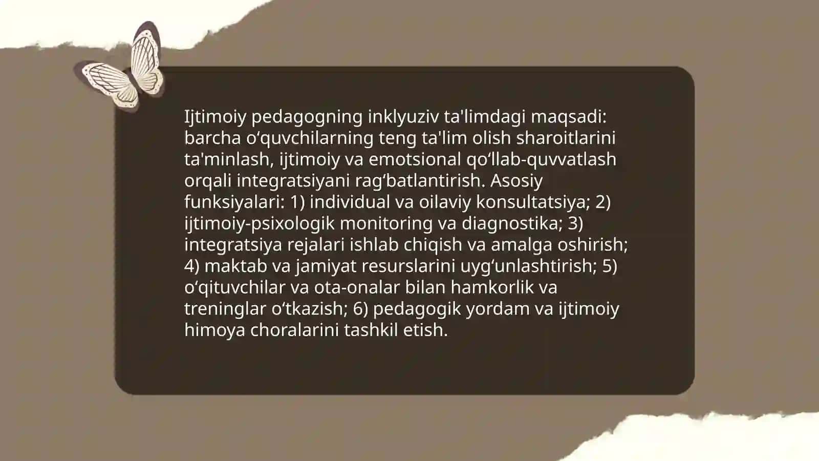 Inklyuziv ta'lim tizimida faoliyat ko'rsatuvchi resurs o'qituvchi va ijtimoy pedagogning maqsadi va vazifalari 4