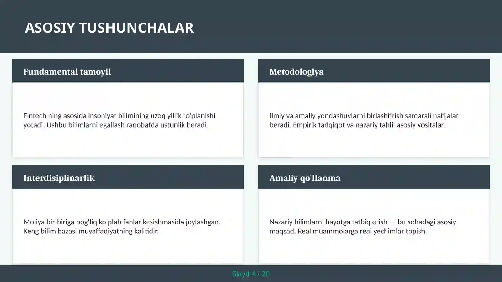 Fintech talabalar uchun 4