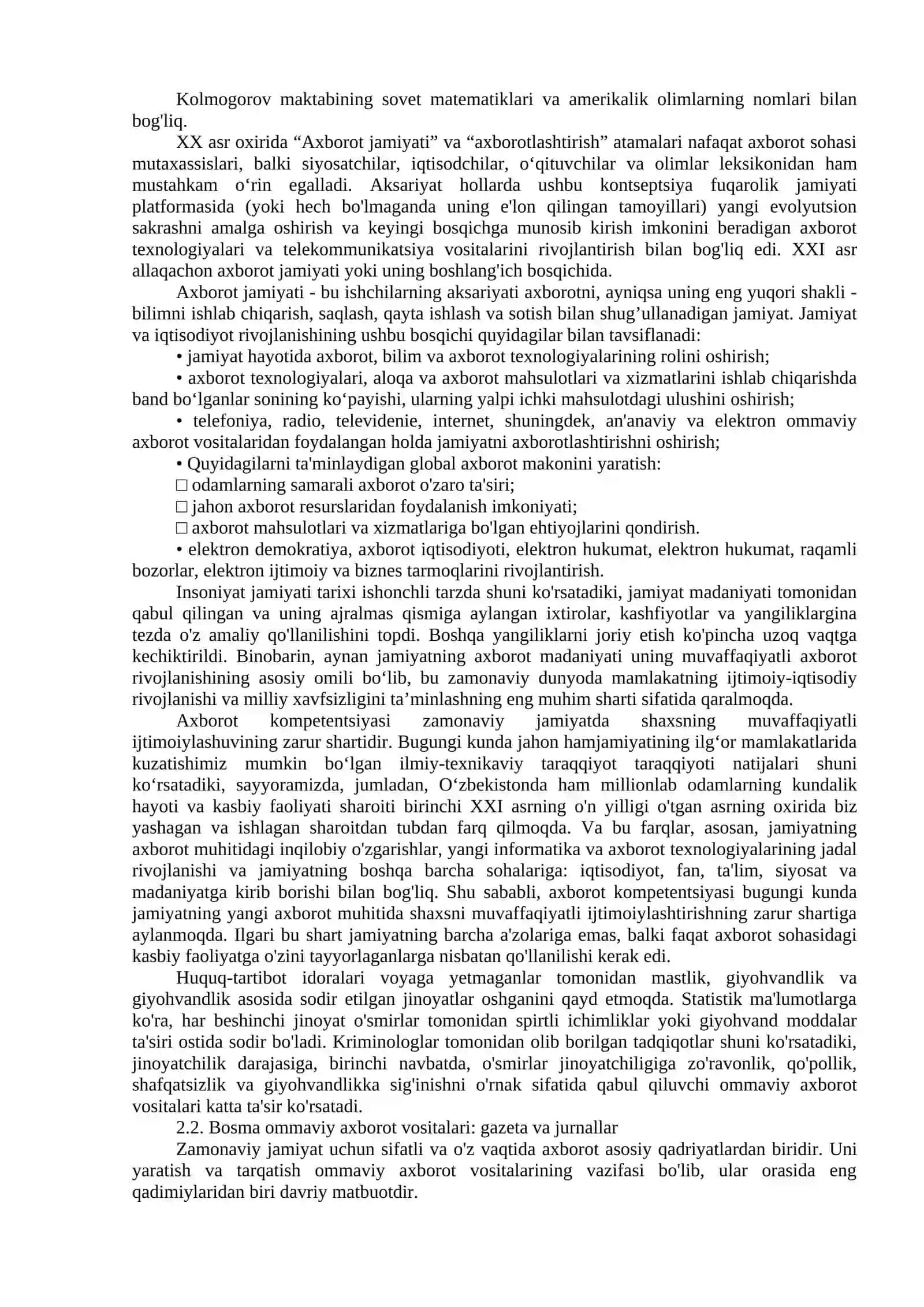 Axborotning jamiyatdagi o‘rni va ahamiyati 4