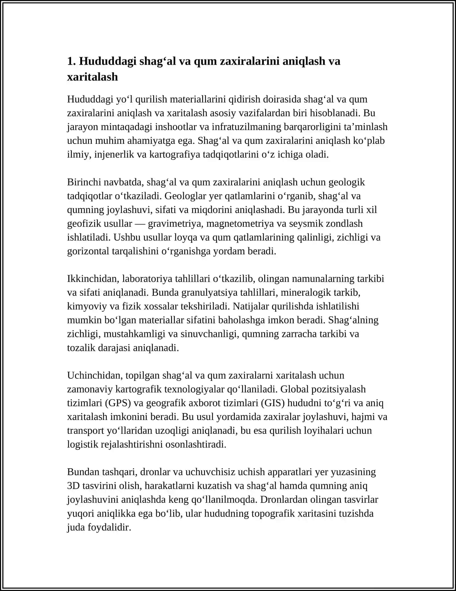 HUDUDDAGI YO‘L QURILISH MATERIALLARINI QIDIRISH 4