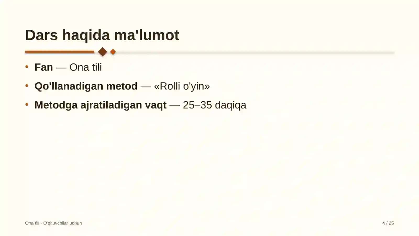 ona tili darslarida rolli o'yin metodidan foydalanish 8505 4