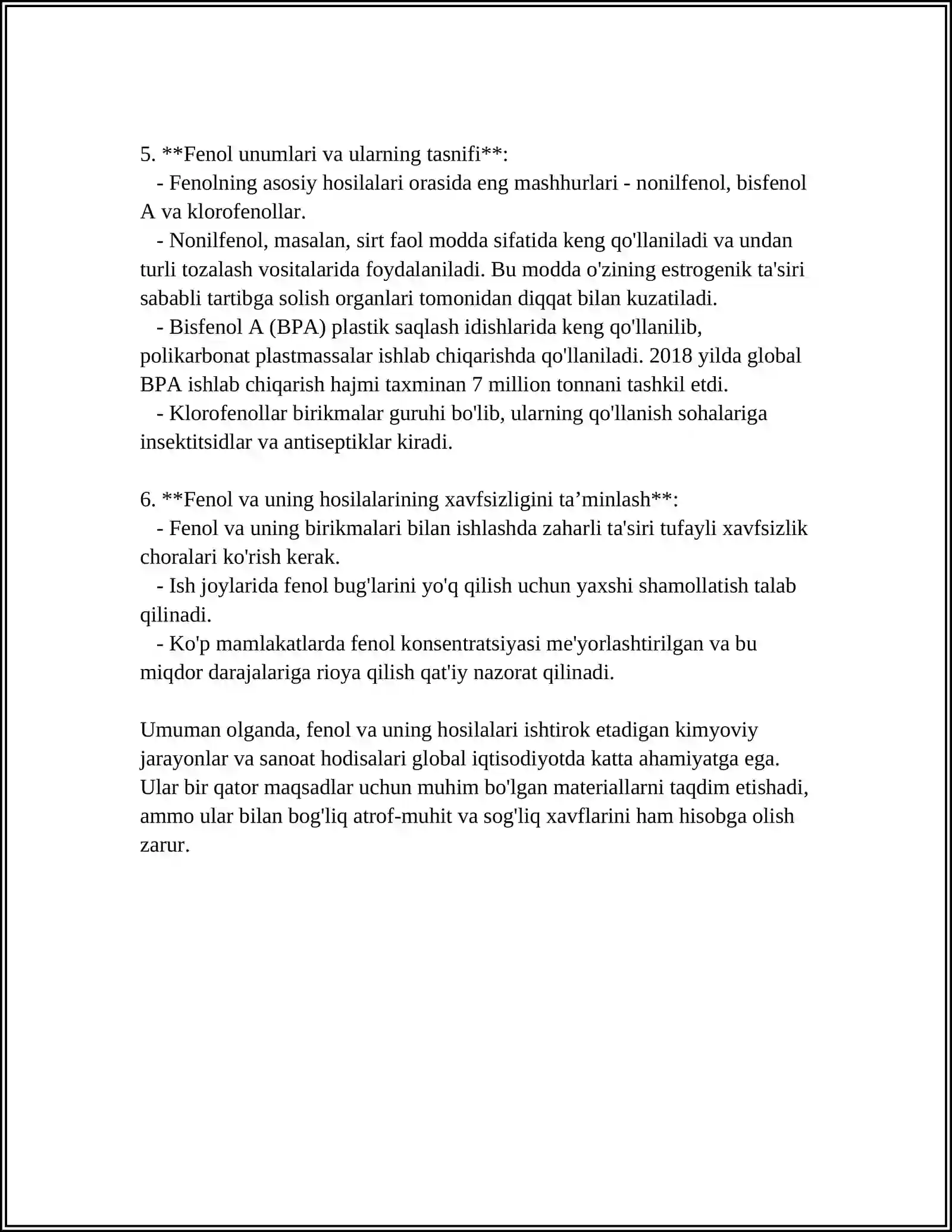 FENOL UNIMLARI 4