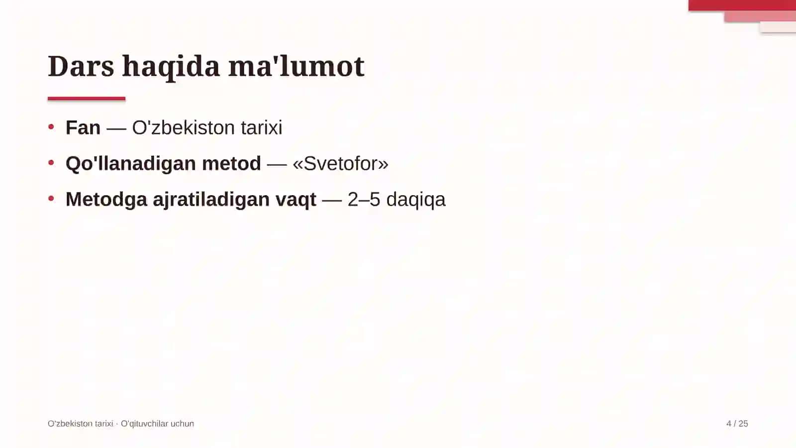 o'zbekiston tarixi darslarida svetofor metodidan foydalanish 7137 4
