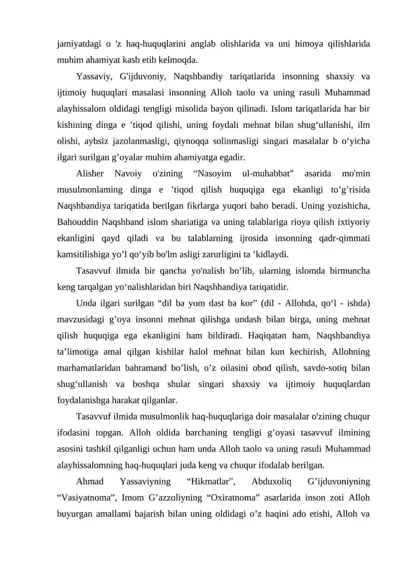 ISLOMDA INSON HUQUQLARI HIMOYASI, IJTIMOIY TENGLIK, ADOLAT VA TOLERANTLIK 4