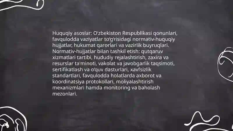 Qutqaruv va shoshilinch tuzatish tiklash ishlarini tashkil qilish 4