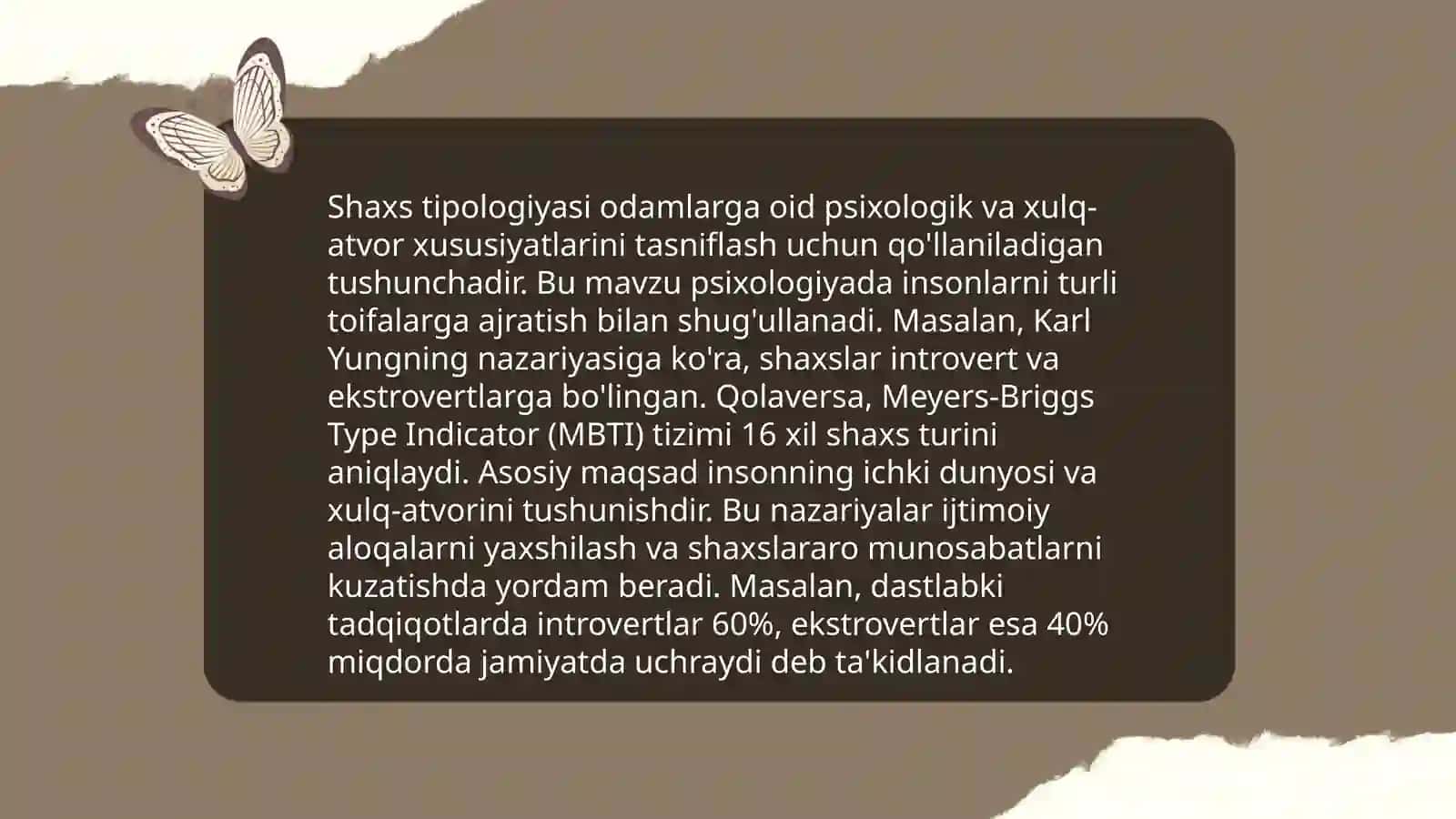 Shaxsni tashkillashtirish tipologiyasi 4